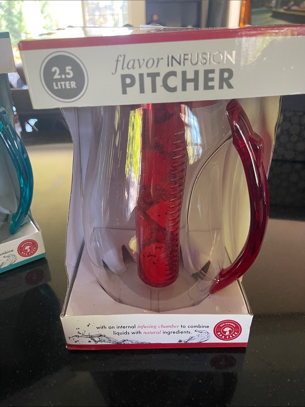 Red Flavor Infusion Pitcher with Infusion Chamber